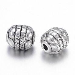 チベット風スペーサービーズ  鉛フリー及びカドミウムフリー  アンティークシルバー  5.5mm  穴：1mm&nbsp;LF0414Y-NF