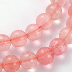 チェリークォーツガラスビーズ連売り  ラウンド  直径約6mm  穴：約0.8mm  15~16インチ&nbsp;GSR6mmC054
