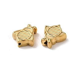 304ステンレススチールビーズ  ミツバチ  18KGP本金メッキ  12.5x11x4mm  穴：1.2mm&nbsp;STAS-I203-01A-G