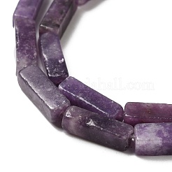 天然レピドライト/パープルマイカストーンビーズ連売り  長方形  13~14x4~4.5x4~4.5mm  穴：1.2mm  約28個/連  15.08''（38.3センチメートル）&nbsp;G-E612-C05-A