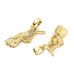 Brass Micro Pave Clear Cubic Zirconia Pendants&nbsp;KK-G533-07C-G