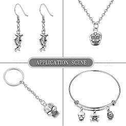 100Pcs 10 Styles Tibetan Style Alloy Pendants&nbsp;SKUL-CJ0001-01