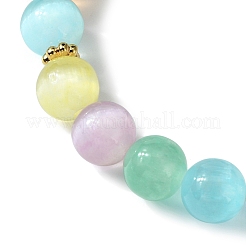 Candy Color 8mm Round Natural Selenite Beaded Stretch Bracelets&nbsp;BJEW-TA00501