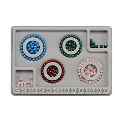 Peと植毛ビーズデザインボード  ブレスレットデザインボード  目盛り付き測定  DIYビーズジュエリー作りトレイ  長方形  グレー  29x20x1.6cm&nbsp;X-TOOL-O005-02