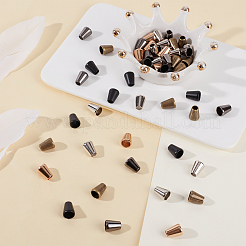 60Pcs 5 Colors Zinc Alloy Cord Ends&nbsp;FIND-GF0003-13