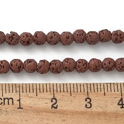 合成溶岩石染色ビーズ連売り  ラウンド  サドルブラウン  4mm  穴：1mm  約91個/連  14.96''（38センチメートル）&nbsp;G-H311-08D-06