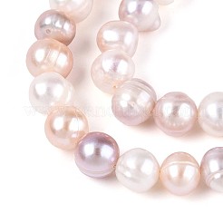 天然養殖淡水パールビーズ連売り  ポテト  桃パフ  6.5~7mm  穴：0.4~0.5mm  約24~26個/連  6.89~7.09''（17.5~18センチメートル）&nbsp;PEAR-T006-11