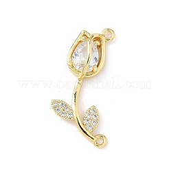 Brass Micro Pave Clear Cubic Zirconia Pendants&nbsp;KK-B141-02G