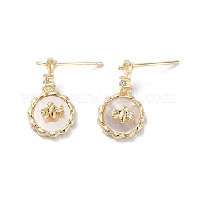 Beebeecraft 4Pairs 2 Style Brass Cubic Zirconia Post Stud Flower Earring Findings With Loop For Women Girl Jewelry Making DIY Crafts
