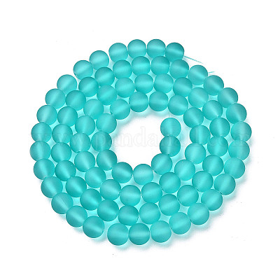 Baking Paint Transparent Glass Bead Strands&nbsp;GLAA-S031-4mm-18-1
