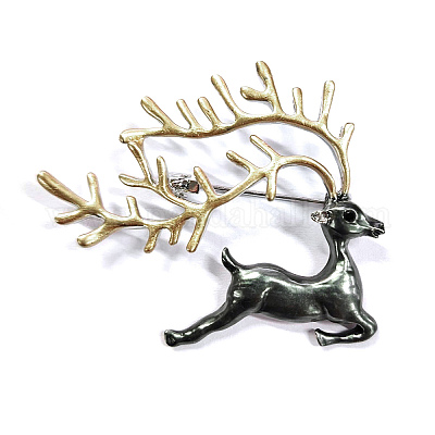 Christmas Theme Golden Alloy Rhinestone Brooch Pin&nbsp;LK2414-4-1
