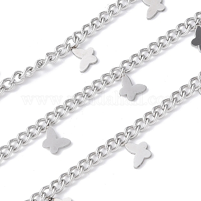 304 Stainless Steel Curb Chains&nbsp;CHS-G041-02P-04-1