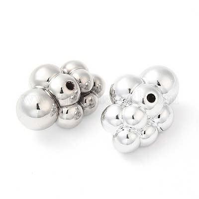 CCBプラスチックビーズ  雲  プラチナ  17x24.5x13mm  穴：1.8mm&nbsp;PACR-C002-01P-1
