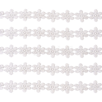 ポリエステルレーストリム  花柄  ホワイト  33mm&nbsp;OCOR-TAC0008-19-1