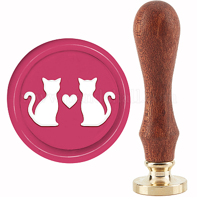 Brass Wax Seal Stamp with Handle&nbsp;AJEW-WH0184-0988-1