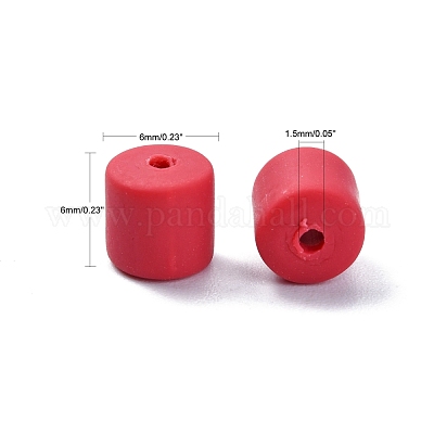 樹脂粘土ビーズ連売り  コラム  ファイヤーブリック  5~7x6mm  穴：1.5~2mm  約61~69個/連  15.74インチ&nbsp;CLAY-T001-C27-1