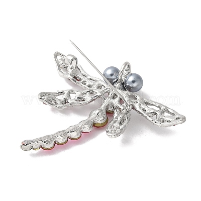 Dragonfly Alloy Rhinestone Brooches for Backpack Clothes&nbsp;JEWB-M067-06P-01-1