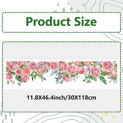 ポリ塩化ビニールの窓の静的なステッカー  長方形  窓の装飾用  花  280x1160mm&nbsp;AJEW-WH0385-0002-1