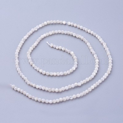 シェルビーズ連売り  多面カット  ラウンド  2~2.5mm  穴：0.5mm  約180~200個/連  14.5~16.1インチ（37~41cm）&nbsp;G-F619-27-2mm-1