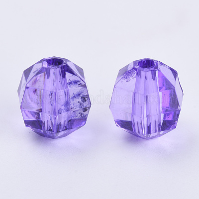 透明なアクリルビーズ  多面カット  ラウンド  青紫色  20x20mm  穴：2.9mm  約114個/500g&nbsp;TACR-Q256-20mm-V50-1