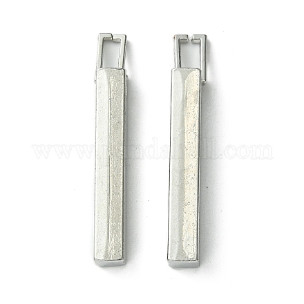 合金ペンダント  長方形  プラチナ  35x5x5.5mm  穴：2.5~6mm&nbsp;FIND-R146-12-1