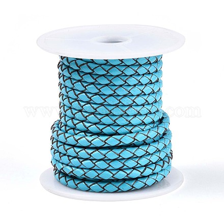 Hollow Braided Cowhide Leather Cord NWIR-ZX002-01A-1
