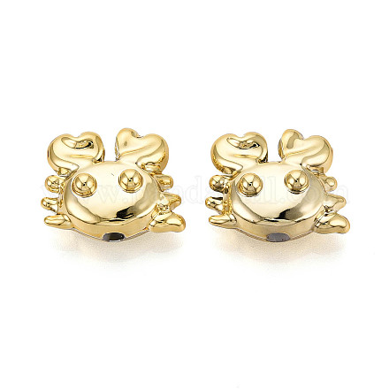 メッキアクリルビーズ  カニ  黄金メッキ  17x20.5x9mm  穴：2.8mm&nbsp;SACR-T017-88-1