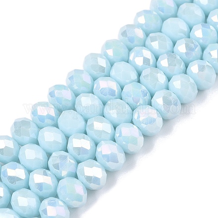 Electroplate Glass Beads Strands EGLA-A044-P8mm-B06-1