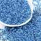 Transparent Inside Colours Glass Seed Beads, Round Hole, Round, Dodger Blue, 4x3mm, Hole: 1.4mm, about 6428pcs/pound