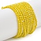 Electroplate Glass Beads Strands, Opaque Solid Color, AB Color Plated, Faceted, Rondelle, Yellow, 3.5~3.8x3mm, Hole: 0.4mm, about 105~110pcs/strand, 29~31cm