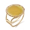 Rack Plating Brass with Natural Agate, Dyed, Bangles for Women, Goldenrod, Inner Diameter: 60x51mm