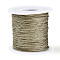 100M Segment Dyed Round Polyester Braided Cords, with PET Plastic Metallic Thread, for Jewelry Making, Wheat, 1mm, about 109.36 Yards(100m)/Roll