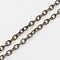 Iron Cable Chains, Unwelded, Oval, Gunmetal, with Spool, 4x3x1mm, about 328.08 Feet(100m)/roll