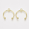 Alloy 2-Loop Link Pendants, Half Ring, Light Gold, 28x26x4mm, Hole: 1.8~2.5mm