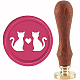 Brass Wax Seal Stamp with Handle&nbsp;AJEW-WH0184-0988-1