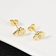 真鍮製スタンドピアス  ミツバチ  ゴールドカラー  7x9.5mm&nbsp;EJEW-R032-01G-2