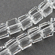 ガラスビーズ連売り  多面カット  キューブ  透明  3~3.5x3~3.5x3~3.5mm  穴：1mm  95~98個/連  10.62~11.02インチ（27~28cm）&nbsp;GLAA-R041-3x3mm-24-1