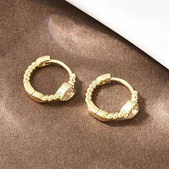 Heart Brass Micro Pave Clear Cubic Zirconia Hoop Earrings&nbsp;EJEW-D348-26G