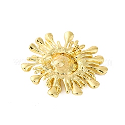 花の合金ブローチ  ひまわりエナメルピン  模造真珠ビーズ  ゴールドカラー  カラフル  51.5x53mm&nbsp;JEWB-I034-40G