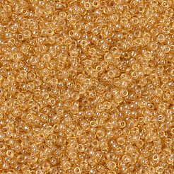 MIYUKIラウンドロカイユビーズ  日本製シードビーズ  11/0  （rr162)透明ライトトパーズ光沢  2x1.3mm  穴：0.8mm  約50000個/ポンド&nbsp;SEED-G007-RR0162