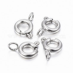 変色しにくい304ステンレススチールの滑らかな表面のスプリングリング留め具  ステンレス鋼色  9x6x1.5mm  穴：1.6mm&nbsp;STAS-H396-B-02P
