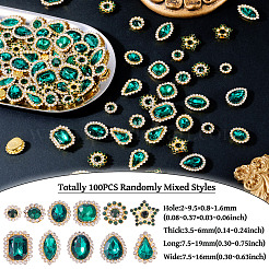 100Pcs Teardrop/Heart/Star Sew on Rhinestones&nbsp;GACR-TA0001-07C