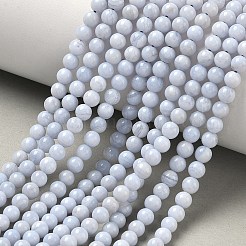 Grade AA Natural Blue Lace Agate Beads Strands&nbsp;G-F222-30-4mm