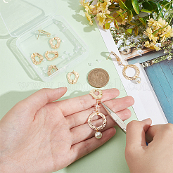 真鍮製中空ツイストティアドロップスタッドピアス金具12個  垂直ループ付き  30個のプラスチック製イヤーナット付き  18KGP本金メッキ  17.5x14.5mm  穴：2.5mm  ピン：0.7mm&nbsp;KK-BC0011-37