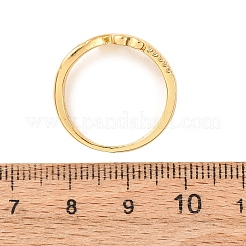 女性用真鍮マイクロパヴェクリアキュービックジルコニア指輪  ハート  ゴールドカラー  10.5mm  usサイズ7 1/4(17.5mm)&nbsp;RJEW-C168-03G