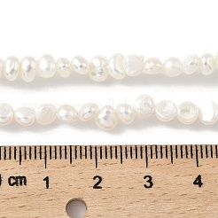 天然養殖淡水パールビーズ連売り  研磨両側  グレードAB  フローラルホワイト  3~4mm  穴：0.5mm  約48個/連  6.89''（17.5センチメートル）&nbsp;PEAR-A006-02A