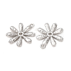 合金ペンダント  質感のある花のチャーム  切り取る  プラチナ  20.5x18x2mm  穴：1.2mm&nbsp;AL-C003-01A-02
