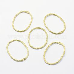真鍮チャーム  鉛フリー＆カドミウムフリー＆ニッケルフリー  オーバル  生（メッキなし）  29x22x1mm  穴：1x2mm&nbsp;KK-E716-063C-RS
