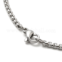 Halloween Theme Skeleton Alloy Pendant Necklaces with Box Chains&nbsp;LS-NJEW-F319-01P