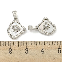 Brass with Clear Cubic Zirconia with Sea Shell Charms&nbsp;KK-Q820-14P